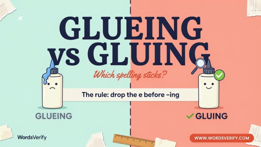 Glueing vs Gluing Which one Is Correct?