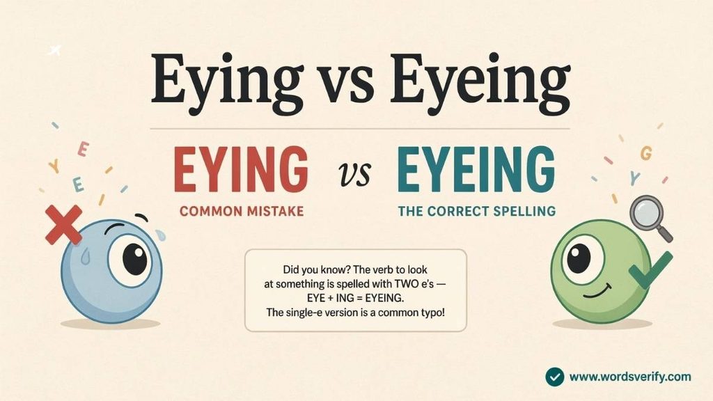 Is Eyeing vs Eying Correct?