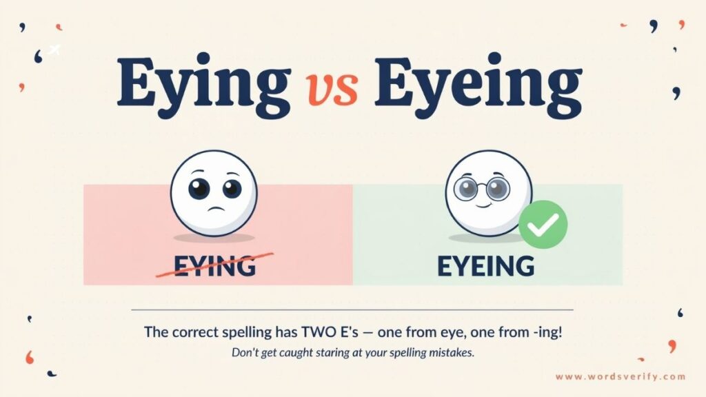 Eying vs Eyeing difference and Correct usage