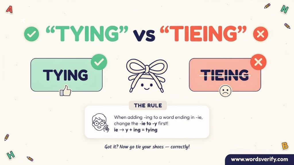 Why Is Tying Spelled Without the E?