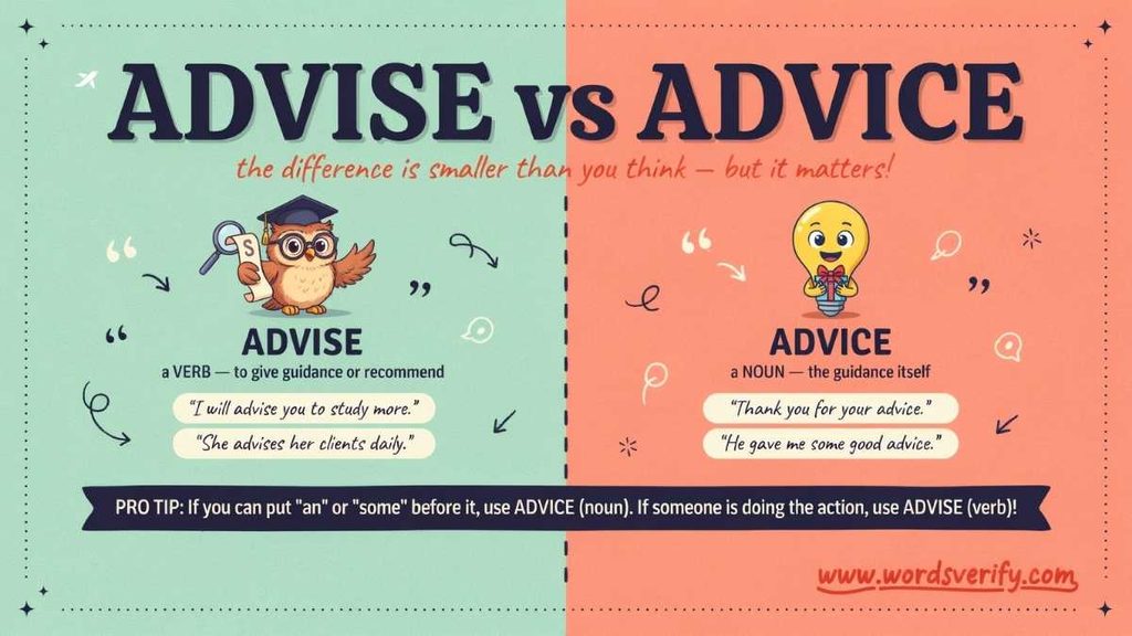 Advise vs Advice What's the Difference?