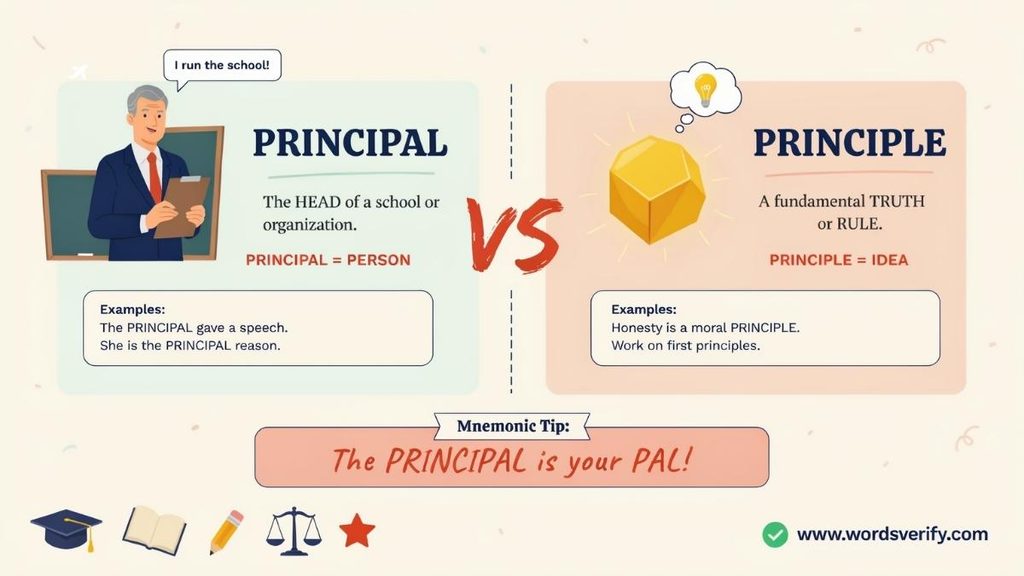 Principal vs Principle Examples Side by Side