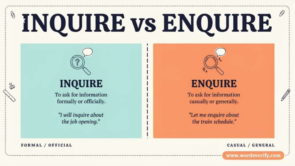 Inquire vs Enquire  Difference and Usage