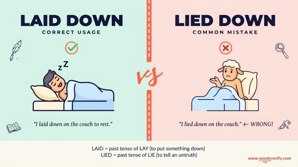 The Past Tense of Lie Down