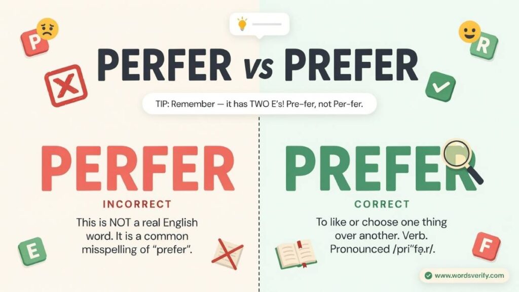 Perfer vs Prefer which one is correct?